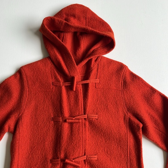 ISDA & CO Boiled Wool Sweater Coat Jacket- Pumpkin- Size MEDIUM - Picture 2 of 10